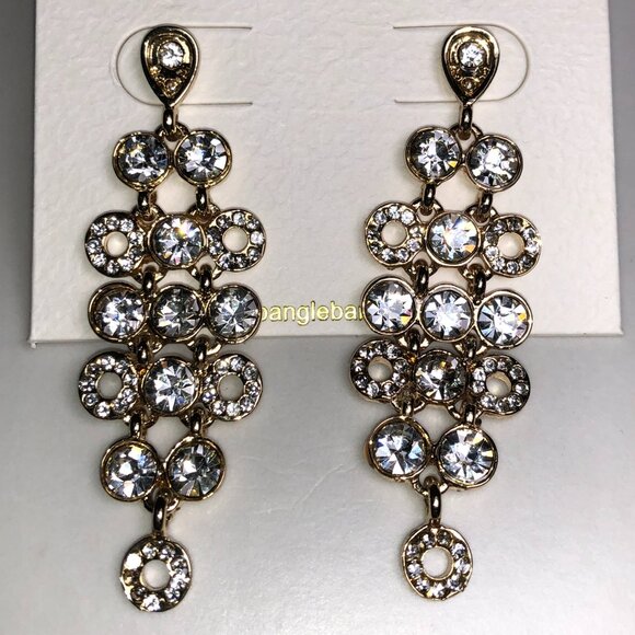 Amrita Gold & Crystal Chandelier Earrings - Picture 1 of 8